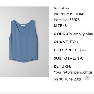 *White* Aritzia Babaton Murphy Blouse